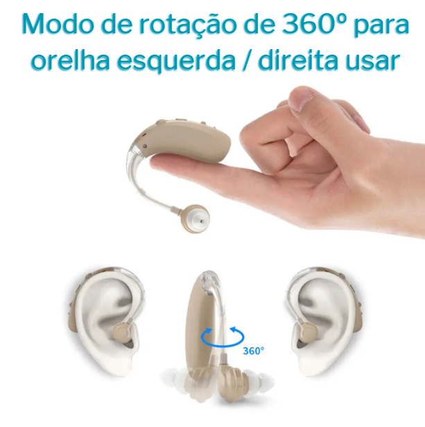Aparelho Auditivo Recarregável para Idosos