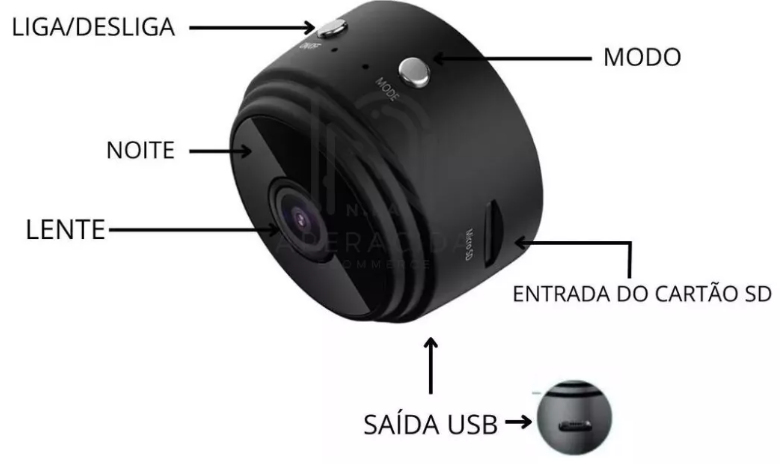 Mini Camera Espiã WiFi HD